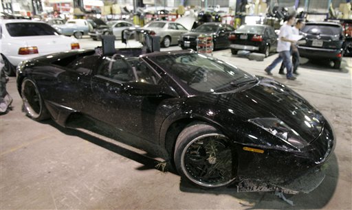 Monday morning 3am Jet Black 2007 Lamborghini Murcielago valued at 350000